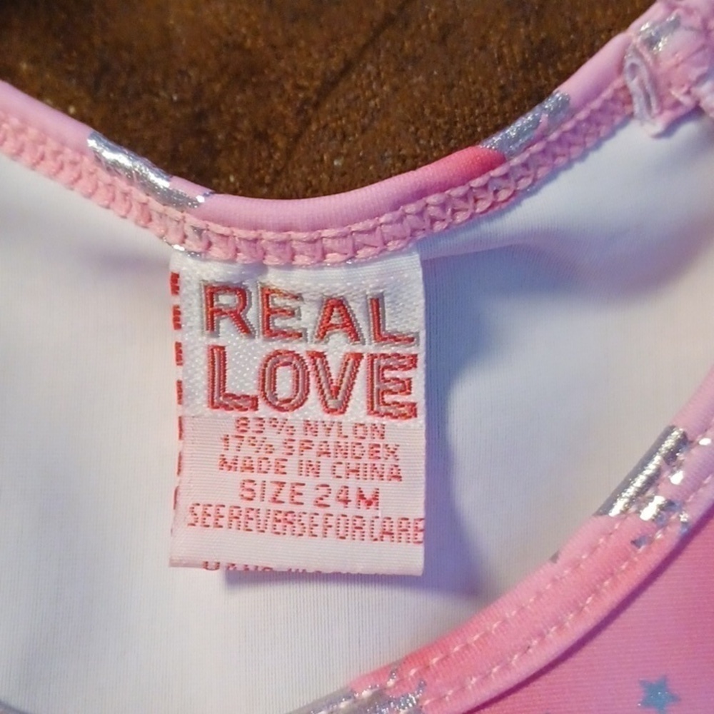 REAL LOVE 2 PIECE BATHING SUIT 24 MONTHS. - Picture 5 of 7